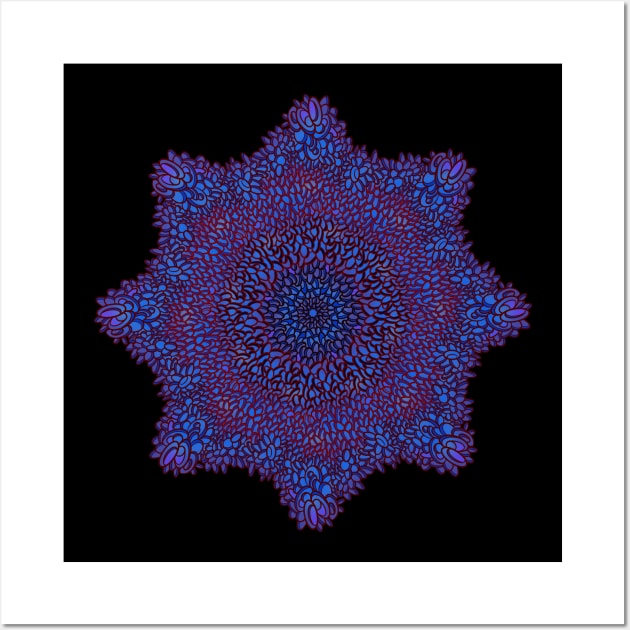 Blue Mandala made with oval shapes Wall Art by DaveDanchuk